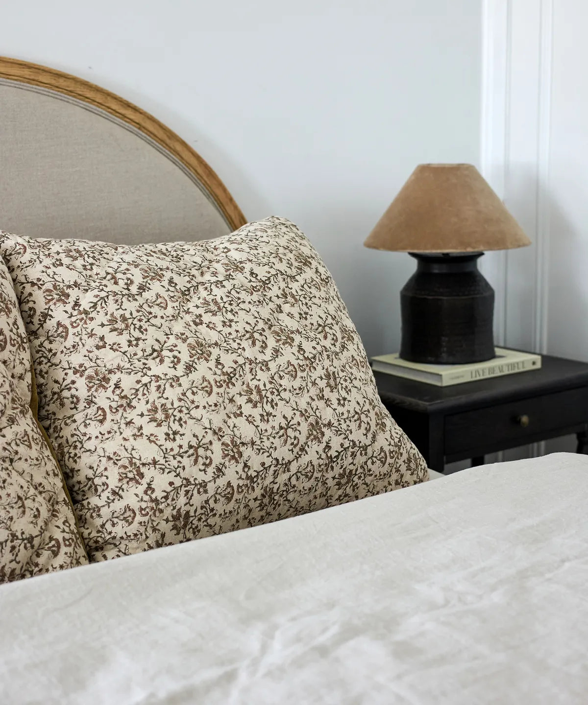 Lilibeth Handblock Olive Velvet Euro Set