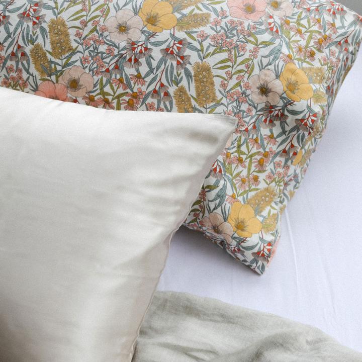 Linen Vintage Floral Pillowcase Pair